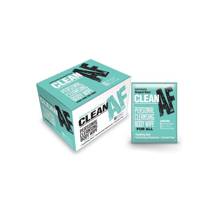 Clean AF Personal Cleansing Body Wipes - 16 Count