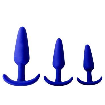 Aura-Arc Blue Slim Anchor Butt Plug - SET
