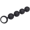 Black Pearl Silicone Anal Beads - 6 Inch
