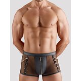 Svenjoyment Black Wetlook Fishnet Chain Zip Boxers - Large - Black