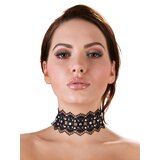Cottelli Black Lace Rhinestone Choker - One size - Black