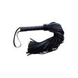 Black Leather Flogger with Black Hardware