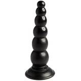 Beaded Black Anal Dildo with Suction Cup Base 6.5 Inch