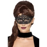 Lace Filigree Eyemask Black - One Size