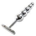 Beaded Thruster Metal Butt Plug - 6 Inch