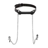 Strict Silicone Bit Gag and Nipple Clamps