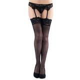 Lovehoney Sheer Black Lace Top Thigh High Stockings