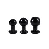 The Classic Round Butt Plug - 3-Piece Set - Black