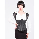 Zip and Buckle Leather Underbust Corset