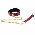 Red Delicious Patent Faux Leather Collar & Leash
