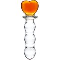 Lovers Paradise Red Heart Glass Dildo - 6.5 Inch