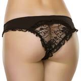 Lovehoney Crotchless Black Lace-Back Knickers