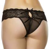 Lovehoney Crotchless Lace Thong with Satin Bows