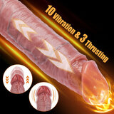 【True 1:1 Human Reproduction】Warm Human-Like Touch Thrusting 8.6 IN Dildo Vibrator Silicone Dildo
