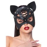 Fever Black Mock Leather Cat Mask