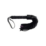 Short Suede Flogger with Leather Handle - Black/Purple