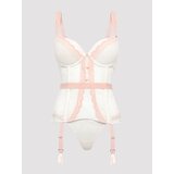 Lovehoney Vintage Bliss Ivory Lace Open-Back Basque Set - Small - Ivory