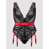Lovehoney Plus Size Empress Red Satin and Lace Body - 3X / 4X - Red
