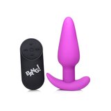 Remote Control 21X Vibrating Silicone Butt Plug - Purple