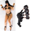 Luxury Rose Gold Faux Leather Conquest In Bed Restraints