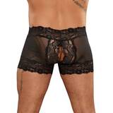 Male Power Scandal Lace Boxer Short with Peephole Back