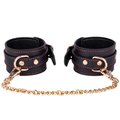 Black Contrast Stitch Faux Leather Chained Handcuffs