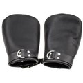 Black Faux Leather Bondage Hand Restrainer Mitts