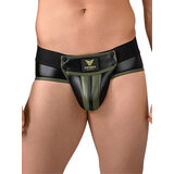 Briefs with Detachable Codpiece in Black & Green