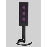 Bondage Boutique Faux Leather Luxury Spanking Paddle Purple Hearts  - Black