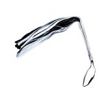Solid Metal Handle Leather Flogger Black/Silver