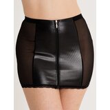 Lovehoney Fierce Wet Look and Lace Zip-Up Skirt - Small - Black