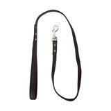 Black Leather Leash with Silver Studs