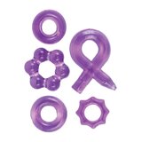 Enhancer Five-Piece Cock Ring Set - Purple