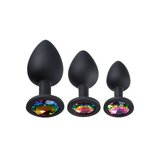Gems Black Silicone Anal Plug Kit