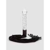 Icicles No 38 Glass Dildo with Leather Flogger - Clear