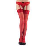 Lovehoney Red Sheer Lace Top Thigh High Stockings