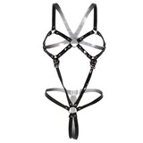 PVC Vixen Full Body Harness in Black - One Size
