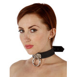 Leather D-Ring O-Ring Black Collar