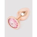 Lovehoney Secret Shine Rose Gold Jewelled Metal Butt Plug 2.5 Inch - Gold