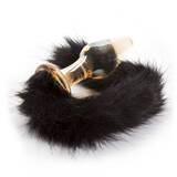 Glass Butt Plug with Faux Fur Tail