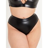 Lovehoney Plus Size Fierce Wet Look Cut-Out Thong - 3X / 4X - Black