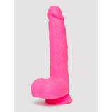 Rechargeable Rumbling & Thrusting Silicone Dildo Vibrator - Pink