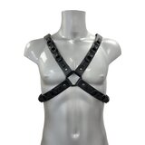 O Ring Leather Harness With Black Hardware