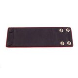 Leather Wrist Band Wallet With Piping - Black Red - Small