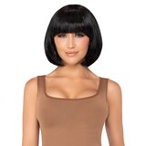 Leg Avenue Brunette Short Natural Wig With Fringe - One size - Black