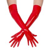 Heavyweight Red Seamless Elbow Length Latex Gloves