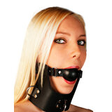 Leather 3D Ring Collar with Detachable Ball Gag