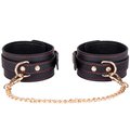 Black Contrast Stitch Faux Leather Ankle Cuffs