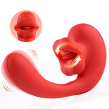 Tongue Licking G-spot Vibrator with 10 Biting Clitoral Stimulators