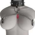 Torment Real Leather Studded Collar & Nipple Clamps